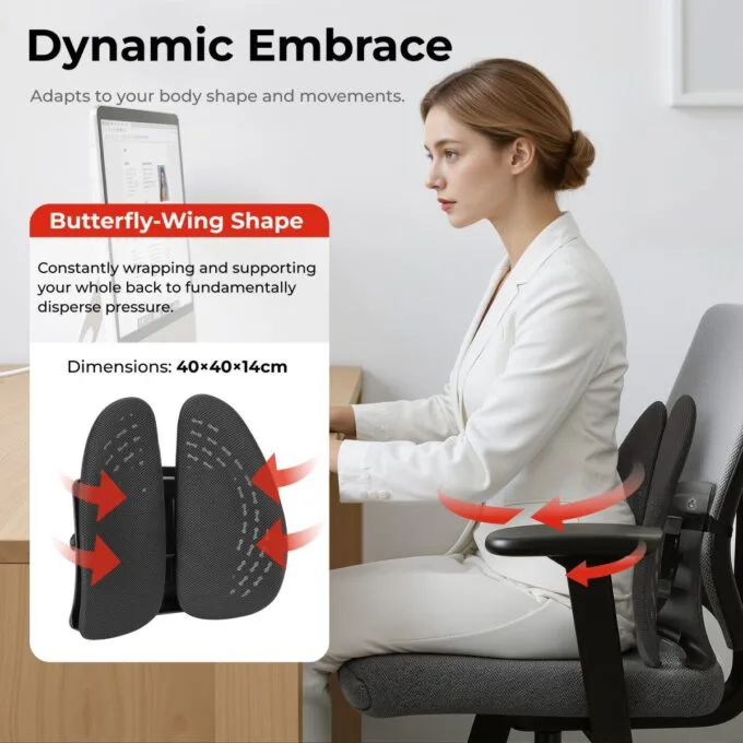 Lumivida Ergonomic Lumbar Support Cushion Ergonomic with Breathable Mesh Cover RLC03-1 — image 2