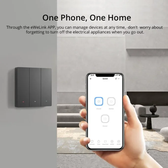 Sonoff M5UK2C WiFi Smart Wall Mechanical Switch 2-Button Grey — image 2