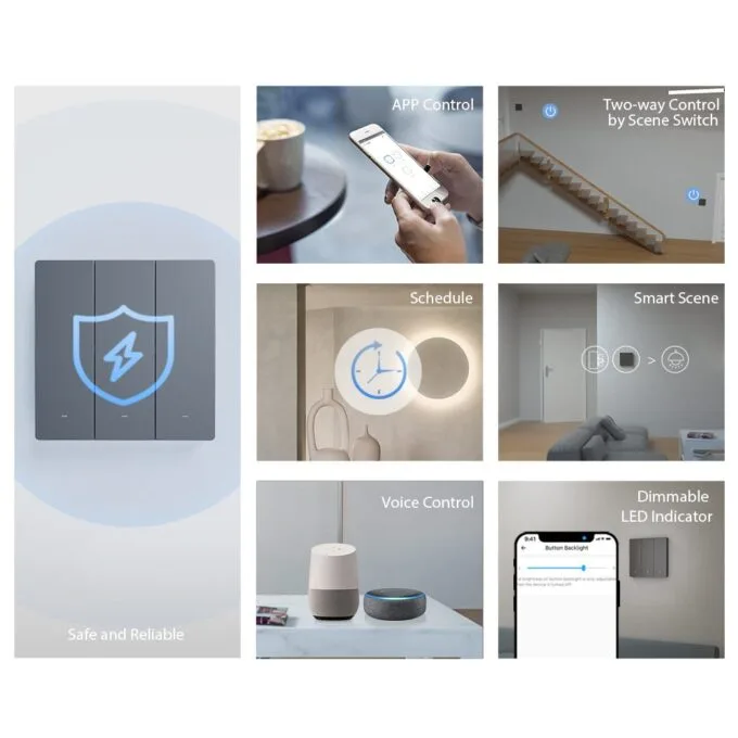 Sonoff M5UK2C WiFi Smart Wall Mechanical Switch 2-Button Grey — image 3