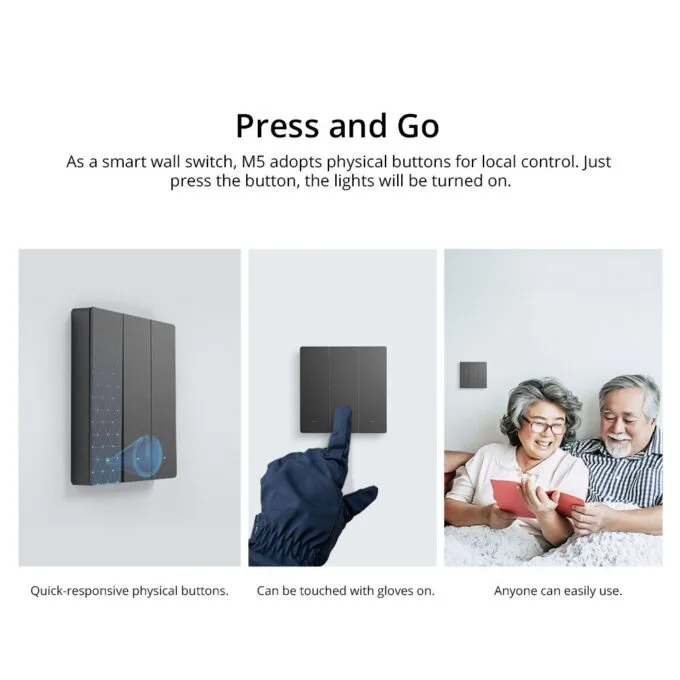 Sonoff M5UK2C WiFi Smart Wall Mechanical Switch 2-Button Grey — image 4