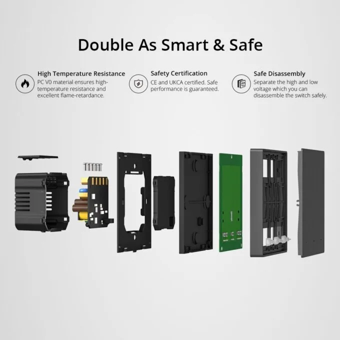 Sonoff M5UK2C WiFi Smart Wall Mechanical Switch 2-Button Grey — image 5