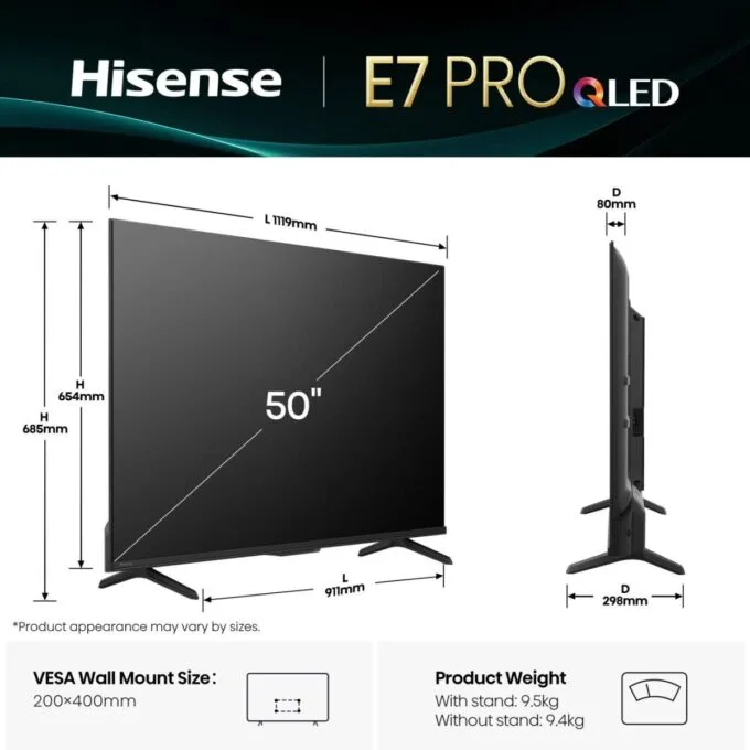 Hisense 50E7Q PRO 50'' 4K Smart QLED TV 144 HZ — image 11