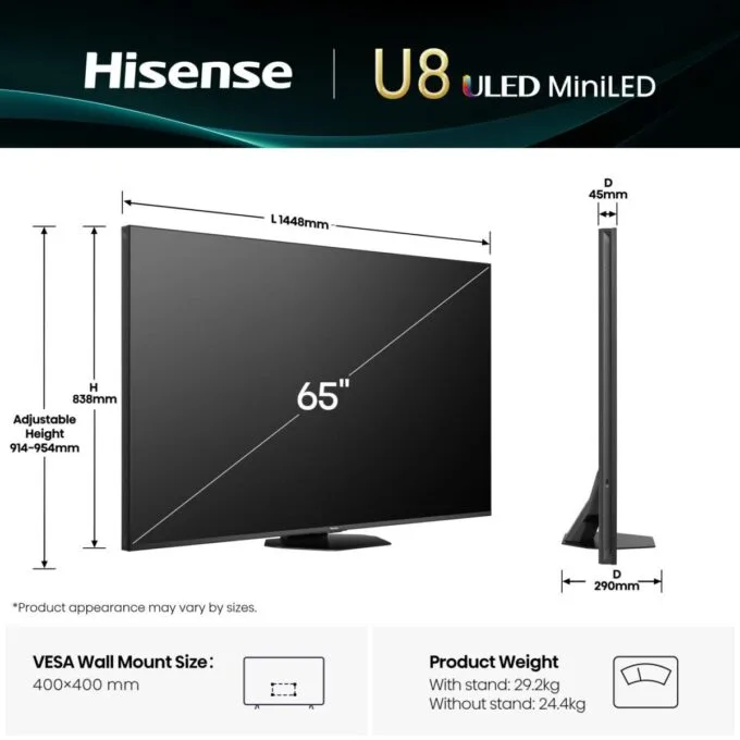 Hisense 65U8Q 65'' 4K Smart QLED MINI LED 120hz Gaming TV — image 23