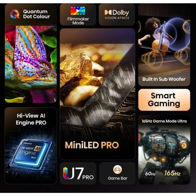 Hisense 55U7Q PRO 55'' 4K Smart QLED MINI LED 165hz TV — image 9