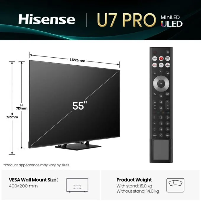 Hisense 55U7Q PRO 55'' 4K Smart QLED MINI LED 165hz TV — image 11
