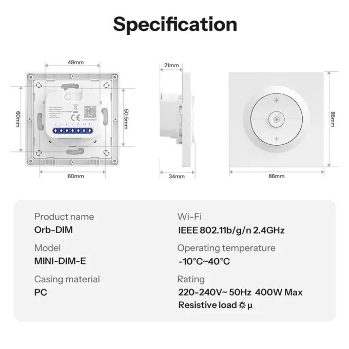 Sonoff Smart Dimmer Wall Switch With Matter MINI-DIM-E — image 11