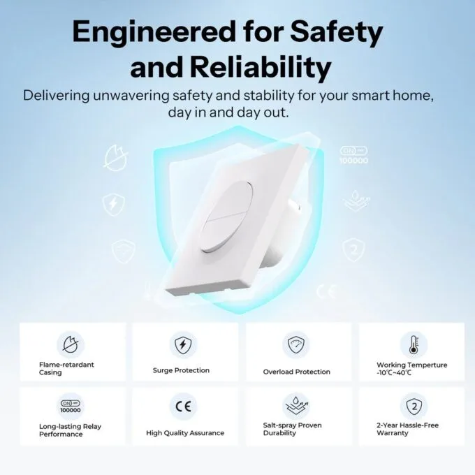 Sonoff Zigbee Smart Wall Mechanical Switch 1-Button 2 Gang White With Matter (no neutral) — image 4
