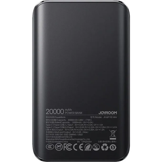 Joyroom JR-QP192 Star Series Mini 20000 mAh 22.5W with digital display black — image 3