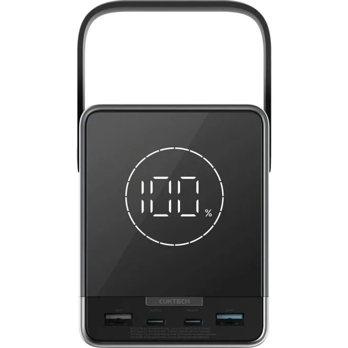 Cuktech 300W 40000 mAh with wireless charging 2x USB-C + 2x USB-A black — image 3