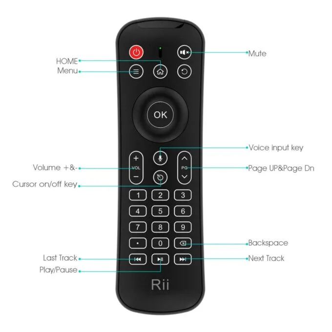 Rii Remote Control with Wireless Keyboard 2.4GHz, AirMouse & Microphone MX6 — image 2
