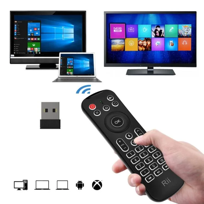 Rii Remote Control with Wireless Keyboard 2.4GHz, AirMouse & Microphone MX6 — image 4