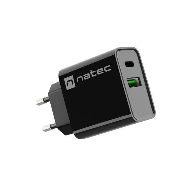 Natec Ribera 20W USB-A USB-C black — image 1