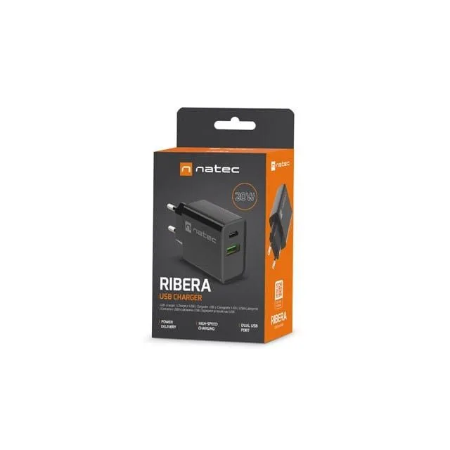 Natec Ribera 20W USB-A USB-C black — image 8