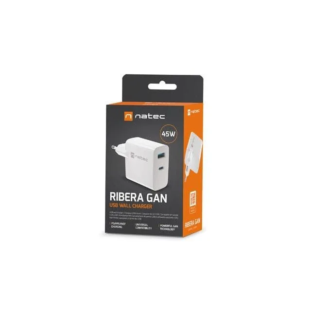 Natec Ribera GAN 45W USB-A USB-C white — image 9