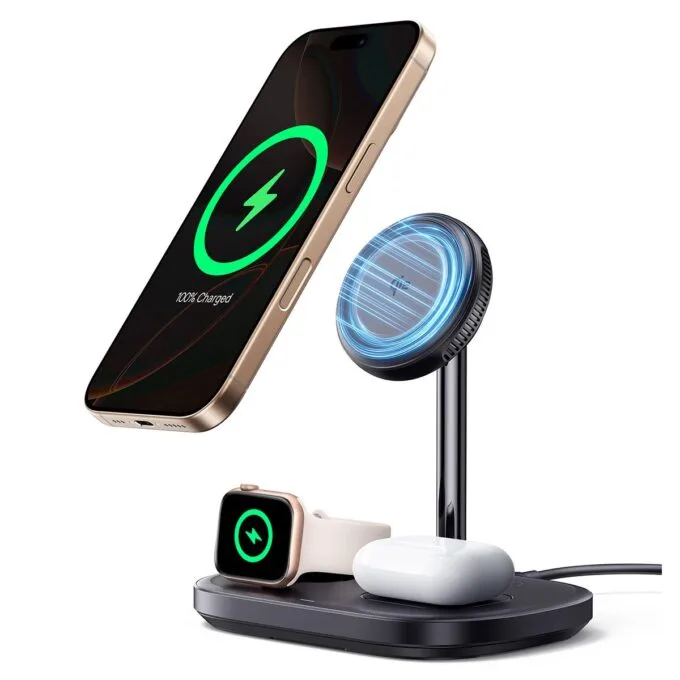Baseus Charger Desktop Wireless 3in1 EnerFill FS41 TEC Cooling (45W Adapter EU + 1m C to C Data Cable Black Included) — image 1