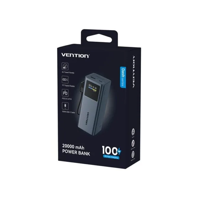 Vention MA Powerbank 20000mAh 100W 2xUSB-C 1xUSB-A TFT Display +100W Cable FKCH0 — image 19