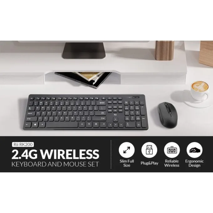 Rii Keyboard & Mouse Wireless 2.4GHz Combo Full Sized RK200 — image 6