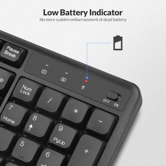 Rii Keyboard & Mouse Wireless 2.4GHz Combo Full Sized Silent RK209 — image 6