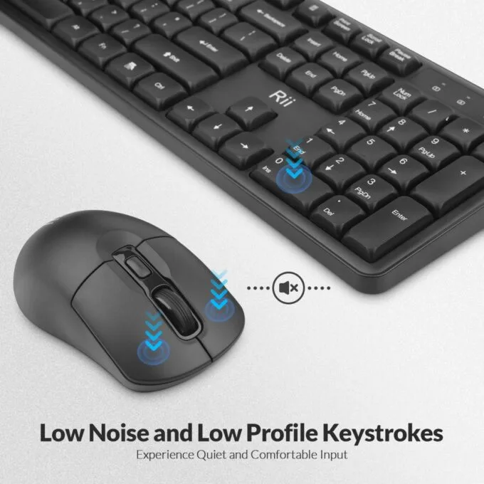 Rii Keyboard & Mouse Wireless 2.4GHz Combo Full Sized Silent RK209 — image 7