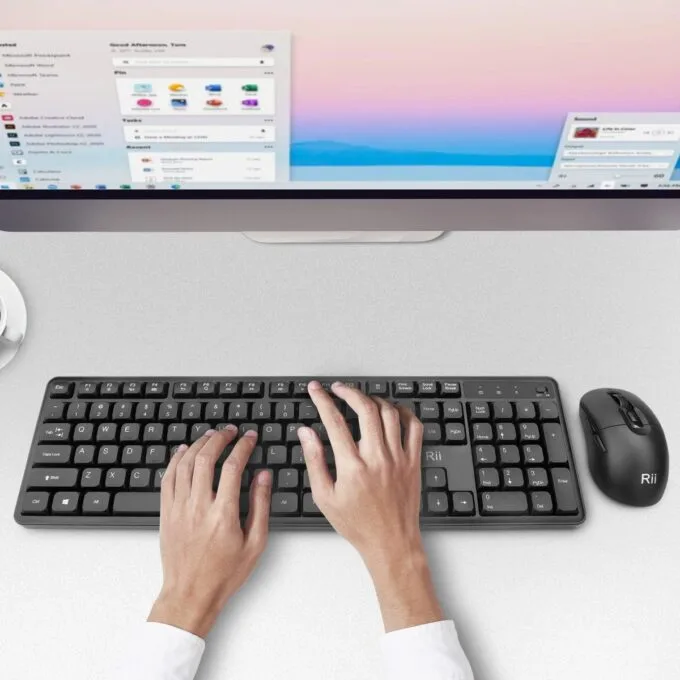 Rii Keyboard & Mouse Wireless 2.4GHz Combo Full Sized Silent RK209 — image 8