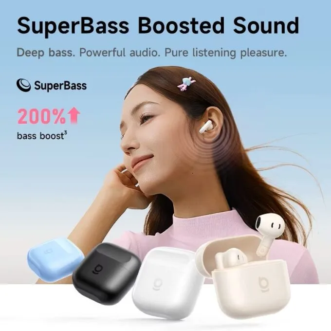 Baseus Headphones In Ear TWS BS2 Lite, SuperBass 2.0, Bluetooth 6.0, IP55, Black — image 4