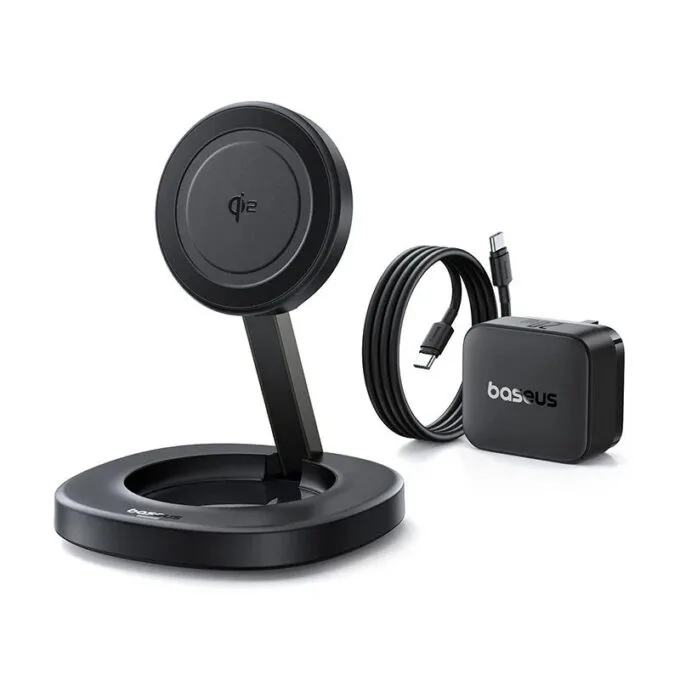 Baseus Charger Desktop Wireless 15W Qi2 Incl Cable+20W Charger ENERFILL FF11 — image 1