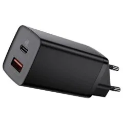 Baseus GaN2 Lite, USB + USB-C, 65W, EU (black)