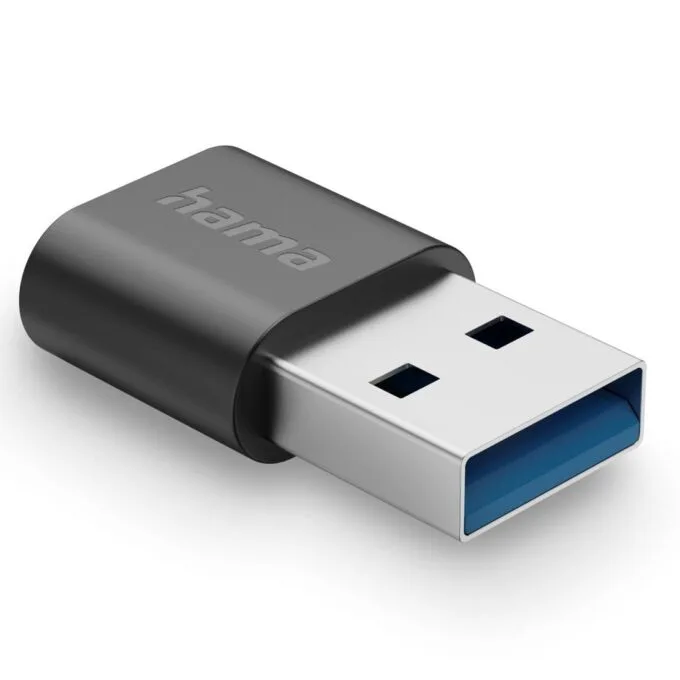 Hama USB-C adapter USB-A connector USB-C socket generation 2 USB 3.2 transfer 10Gbit/s — image 1