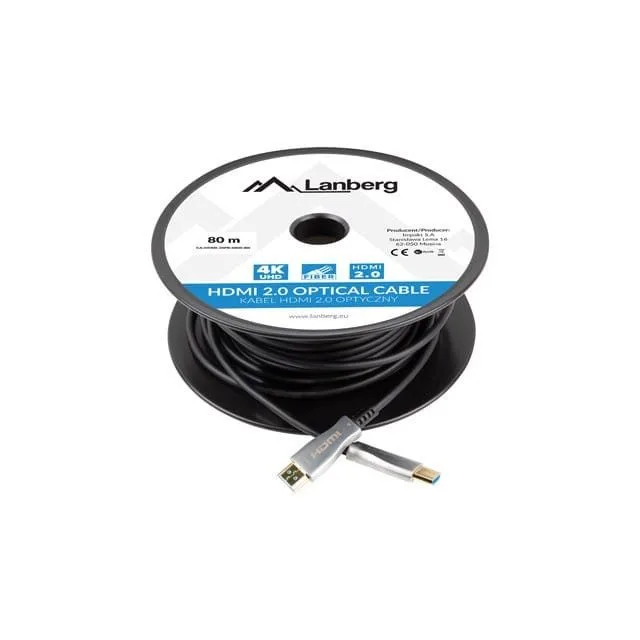 Lanberg HDMI cable v2.0 M/M 80m optical AOC black — image 3