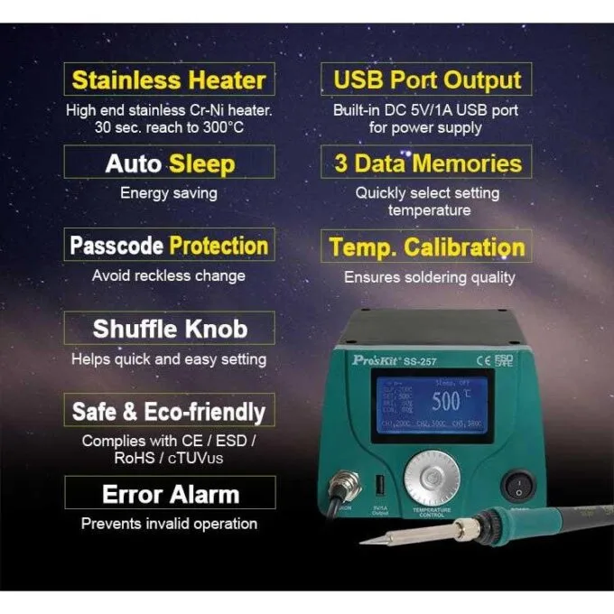 Proskit SS-257B Soldering Station with LCD Display — image 4