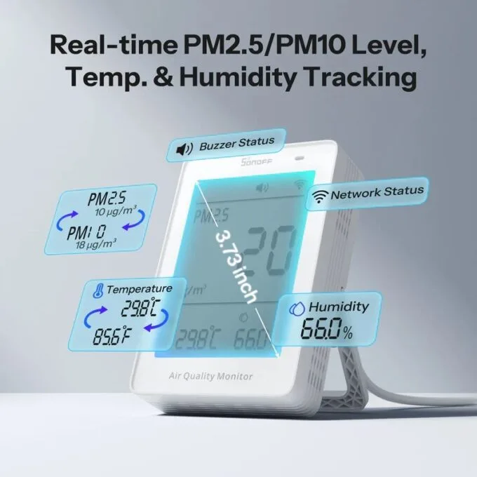 Sonoff Smart Sensor AirGuard For PM2.5/PM10 With Matter (Air Quality Monitor) — image 4