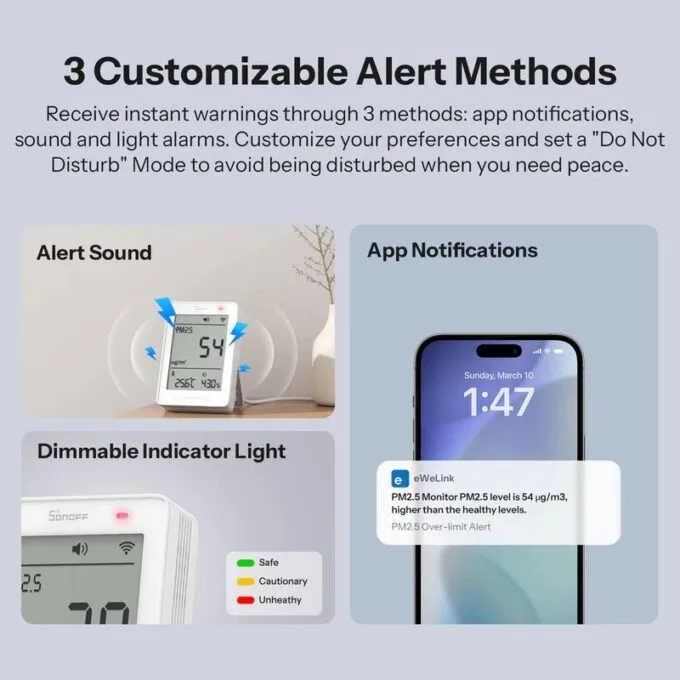 Sonoff Smart Sensor AirGuard For PM2.5/PM10 With Matter (Air Quality Monitor) — image 7