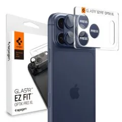 Spigen Optik Pro XL GLAS.TR “EZ FIT” Camera Protector for Apple iPhone 17 Pro blue