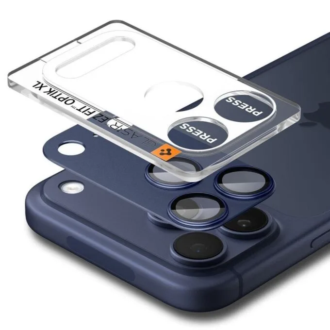 Spigen Optik Pro XL GLAS.TR “EZ FIT” Camera Protector for Apple iPhone 17 Pro blue — image 2