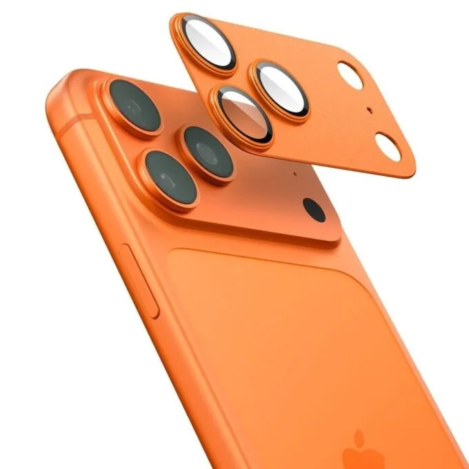 Spigen Optik Pro XL GLAS.TR “EZ FIT” Camera Protector for Apple iPhone 17 Pro Max Orange — image 3