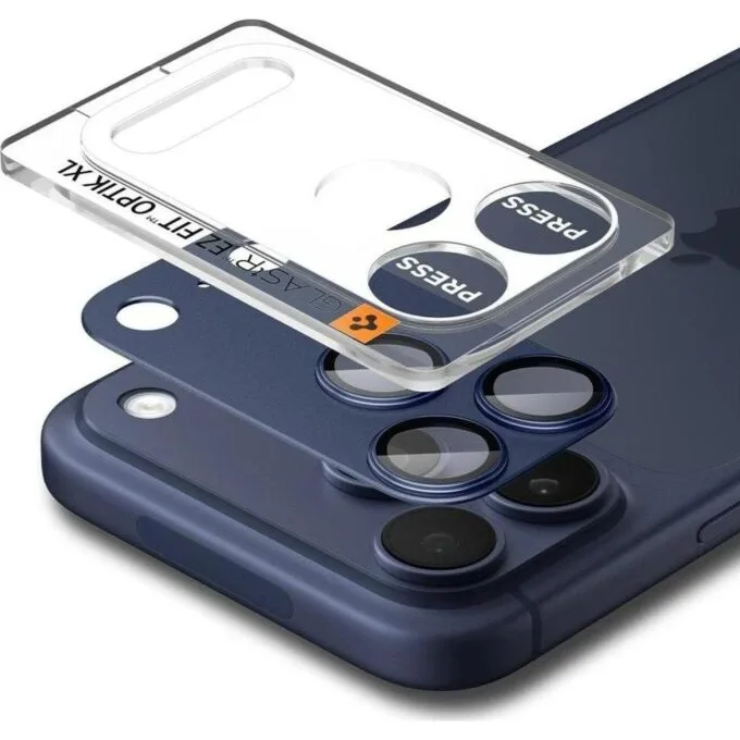 Spigen Optik Pro XL GLAS.TR “EZ FIT” Camera Protector for Apple iPhone 17 Pro Max blue — image 2
