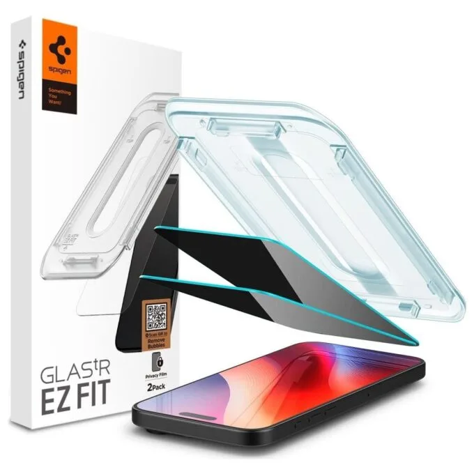 Spigen GLAS.TR “EZ FIT” 2-Pack iPhone 16 Pro Max / 17 Pro Max privacy — image 1