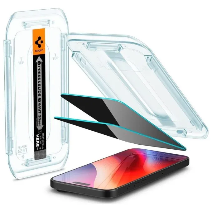 Spigen GLAS.TR “EZ FIT” 2-Pack iPhone 16 Pro Max / 17 Pro Max privacy — image 2