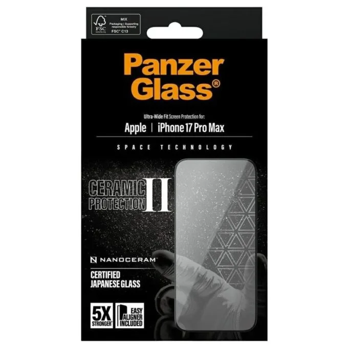 PanzerGlass Ceramic II Ultra-Wide Fit EasyAligner for Apple iPhone 17 Pro Max — image 3