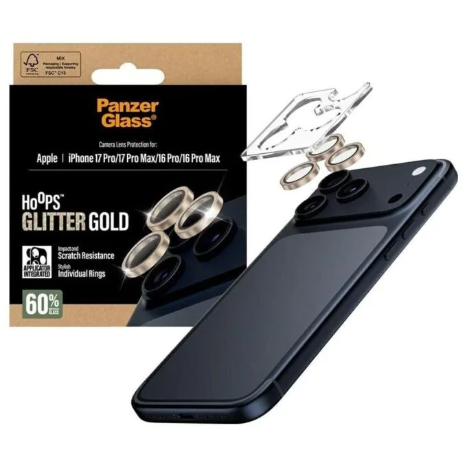 PanzerGlass Hoops Glitter for Apple iPhone 17 Pro/17 Pro Max/16 Pro/16 Pro Max golden — image 2