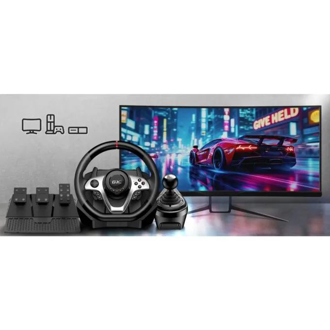 Genius Gaming Wheel Vibration-6+R Gears-3xFoot Pedals PC/PS3/PS4 SpeedMaster X1 — image 12