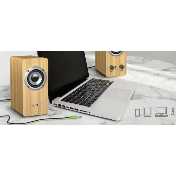 Genius PC Speakers 2.0 16W SP-HF400 Brown Wood — image 7