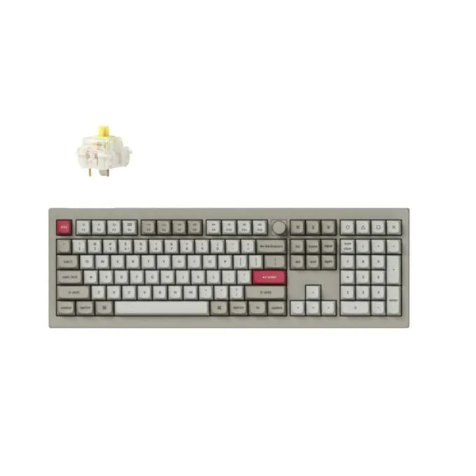 Keychron V6 Max Retro (V6M-R4) QMK/VIA BT/2,4/Wired Custom Mechanical Keyboard Banana Switch 100% — image 1