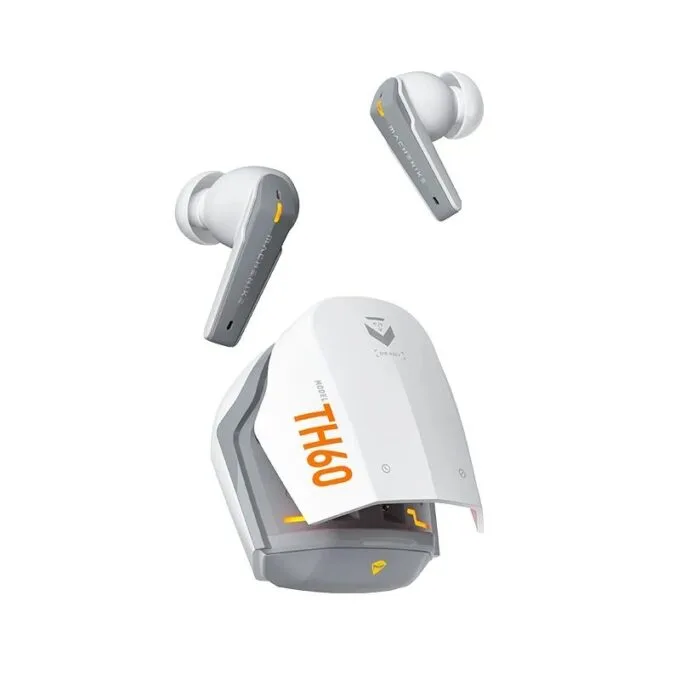 Machenike TWS Earphones TH60 , Ultra-Low Latency, Active Noise Cancelling Mic, 36-Hour Battery Life, IPX5 , VR, Switch, Pc, Phone, White — image 1
