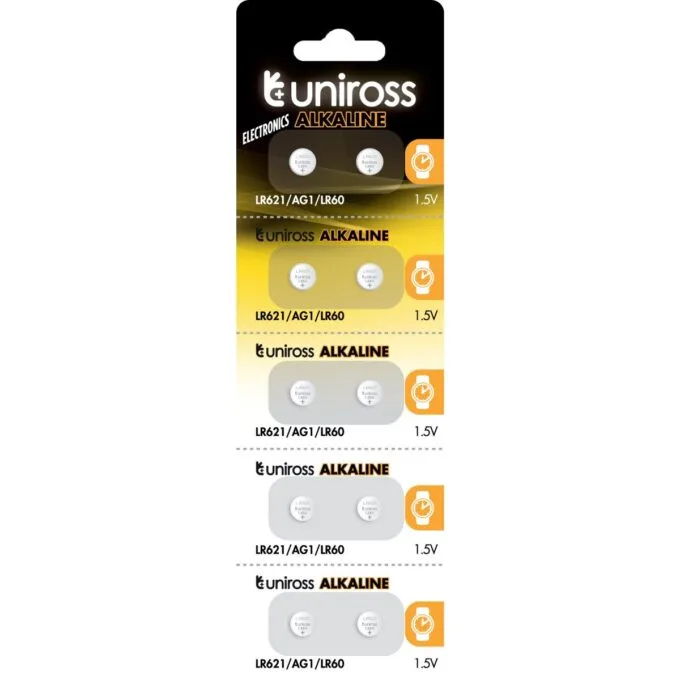 Uniross Alkaline-Coin LR621 AG1 LR60 Battery (10pack) — image 1