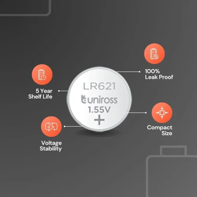 Uniross Alkaline-Coin LR621 AG1 LR60 Battery (10pack) — image 3