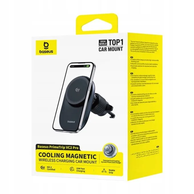 Baseus Car Charger Wireless AirVent Magnetic PrimeTrip VC2 Pro Cooling Qi2.2 — image 7