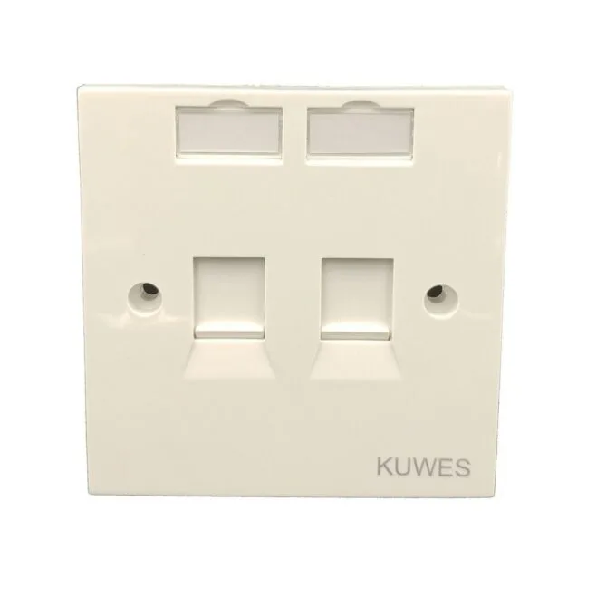 Kuwes UK Double Outlet Faceplate 86x86mm — image 1