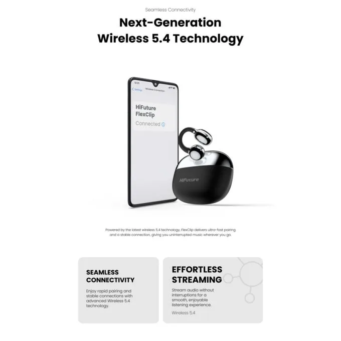 HiFuture Headphones Open Ear FlexClip Black — image 11
