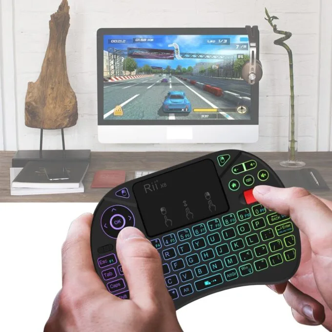 Rii Mini Keyboard Wireless 2.4GHz with Touchpad, Scrollwheel & Media Keys RGB X8 — image 7